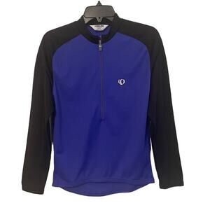 Pearl iZumi Purple Black Long Sleeve 1/2‎ Zip Long Sleeve Top Medium
